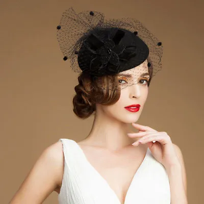 £17.99 • Buy Ladies Vintage Style Felt Wool Fascinator Cocktail Cheltenham Fesitval Hat A052