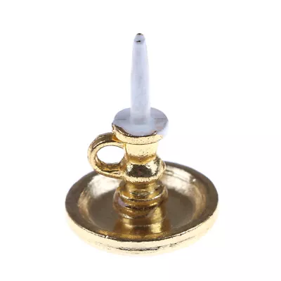 Dollhouse Miniature 1:12 Gold Single Candlestick Mini Candle Holders Toys Go • $1.60