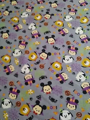 Tsum Tsum Mickey Minnie Mouse Gray HALLOWEEN Cotton Flannel Fabric~Disney~BTY • $7.19