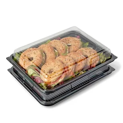£16.77 • Buy 5PC Medium Plastic Sandwich Trays Platters & Lids For Party Food Buffet Catering