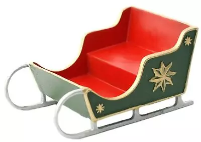 Dolls House Red & Green Christmas Sleigh Miniature Festive Ornament Accessory • $18.64