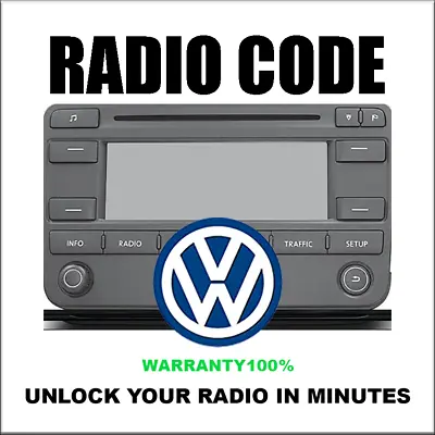 Radio Codes Stereo Unlock Vw Pincode Decoding Rcd510 500 Rns 315 42 Fast Service • $5.99