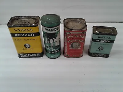 (4) Vintage Spice Advertising Tins Assorted Brands Wards Watkins • $20.25