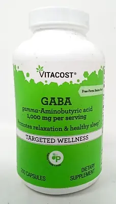 VITACOST GABA Gamma-Aminobutyric Acid 1000 Mg Per Serving 200 Caps EXP 02/25 • $15.99