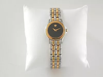 MOVADO Museum Black Dial Ladies Watch 81 E4 9812 Golden Plated  Stainless Steel • $174.99