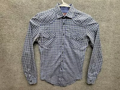 ZARA Shirt Mens S Blue Plaid Button Up Long Sleeve  • $9.50