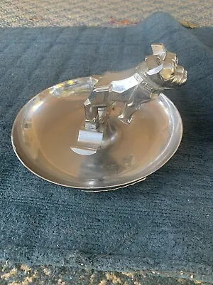 Vintage Used Chrome Mack Bulldog Cigar Ashtray Central Die Mfg Co. Chicago USA • $59.95