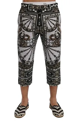 DOLCE & GABBANA Pants Capri Trousers Dragon Cotton Linen S. IT48 / W34 RRP $880  • $219.50