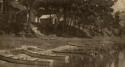 C.1910 CROOKED LAKE MI MICHIGAN BOAT LANDING SISTER LAKES Postcard P31 • $12.95