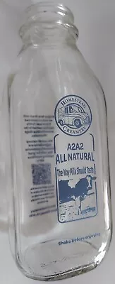 HOMESTEAD CREAMERY Glass Milk Bottle Jug Quart Burnt Chimney VA Great Condition • $8.96