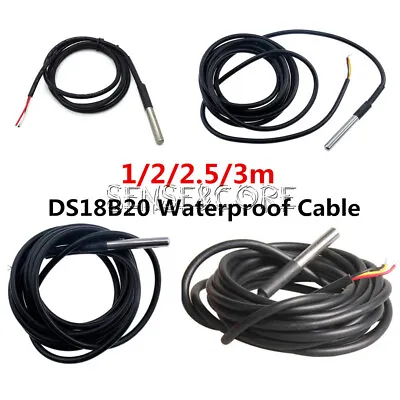 1/2/2.5/3m Waterproof DS18B20 Digital Temperature Sensor Probe Thermistor • $2.54