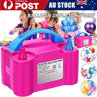 AU Electric Balloon Air Pump High Power Dual Nozzle Inflator Blower Portable • $37.51