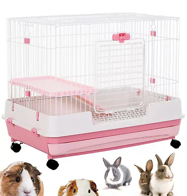 Large 32  Indoor 2-Floors Rabbit House Guinea Pig Cage Hutch Chinchilla Ferret  • $99.65