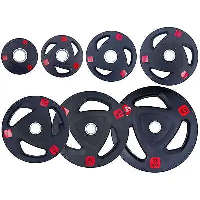$32.45 • Buy Rubber Tri-grip Weight Plates Type-A Pairs Gym Weightlifting Olympic Fitness