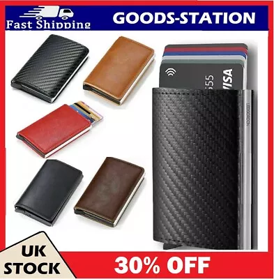 £5.49 • Buy Wallet Card Holder Mens Slim Men Credit Money Clip Leather Metal RFID Blocking