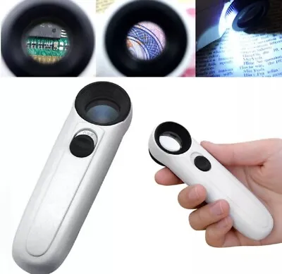 40x21 LED Lighted Jewelers Loupe Magnifier - Handheld Magnifying Glass Precision • $8.99