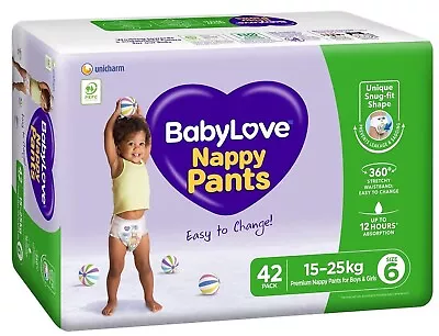 BabyLove Nappy Pants Size 6 (15-25kg) | 84 Pieces (2 X 42 Pack) • $57.25