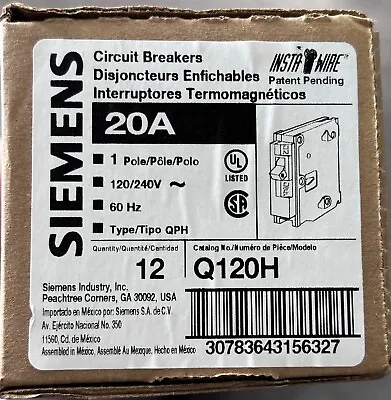 Siemens Q120H 20A Pack Of 12 • $149.98