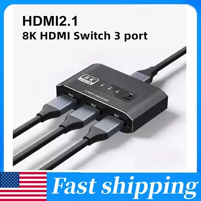 3 Port 4K HDMI Splitter Auto Switch Switcher HD 1080p Selector Hub KVM Switch • $24.51