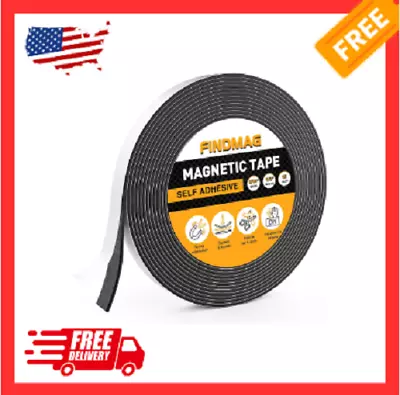 Magnetic Strip Tape 15Ft Flexible Roll Adhesive Backed Magnet Strong Sticky Back • $10.45