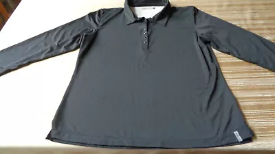 Maggie Lane  GOLF - Shirt Size XXL Black Top Long Sleeve Polo 1/4 SNAPS • $14.99