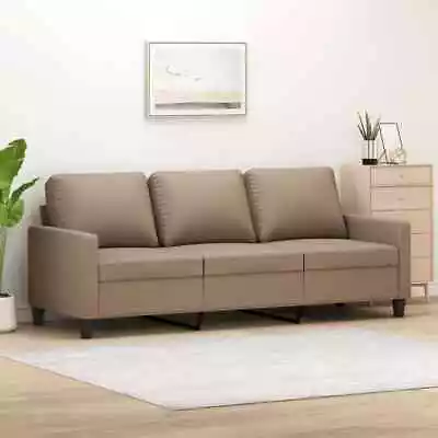 3-Seater Sofa Cappuccino 180 Cm Faux Leather • $439.93