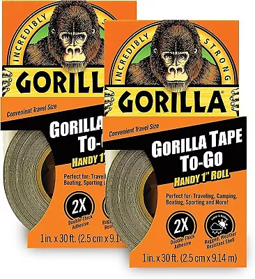 Gorilla Tape Mini Duct Tape To-Go 1  X 10 Yd Travel Size Black (Pack Of 2) • $15.99