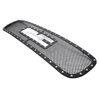 For 2001-2002 GMC Sierra 1500/2500/00-06 Yukon Stainless Black Rivet Mesh Grille • $121.99