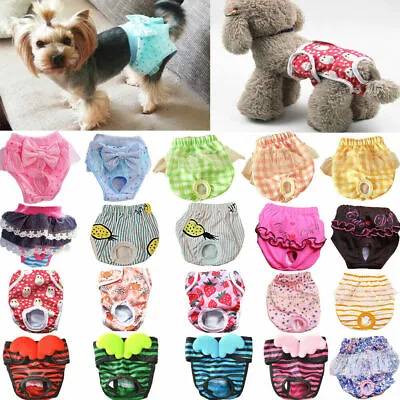£3.67 • Buy Female Pet Dog Puppy Physiological Sanitary Pants Diaper Menstrual Underwear A++