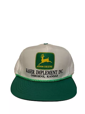 Vintage John Deere Kaser Implement Inc. Snapback Trucker Hat • $27.50