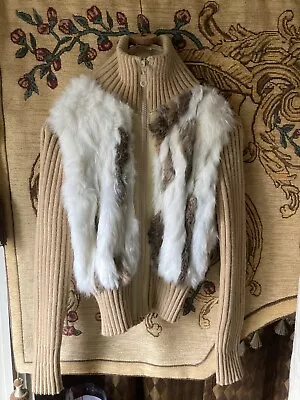Y2K Rabbit Fur Zip Sweater • $25