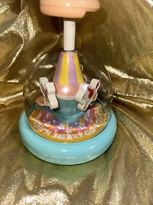 Vintage Tomy Push'N Merry-Go-Round Push Horse Carousel Toy Bell Dings Works! • $11.98