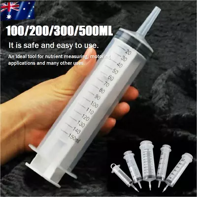 200/300/500ML Reusable Big Large Plastic Hydroponics Nutrient Measuring Syringe • $13.78