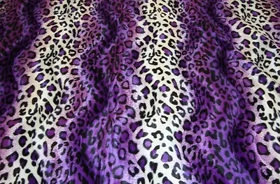 $13.99 • Buy Faux Fur Upholstery  Leopard Purple Velboa Fabric 58  Wide Fabric By The Yard