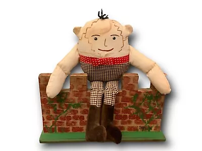 VINTAGE HUMPTY DUMPTY Doll Handmade Plush On Wood Wall Nursery Rhyme Decor • $21