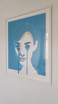 £945 • Buy Pure Evil Framed (32/100) - Mel Ferrer's Nightmare, Audrey Hepburn Blue, Framed 