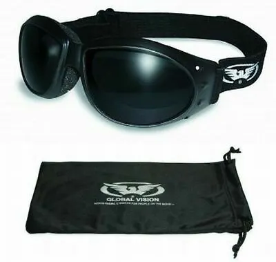 Eliminator Foam Padded Motorcycle Riding Goggles-SUPER DARK LENSES-Sun Glasses • $12.98