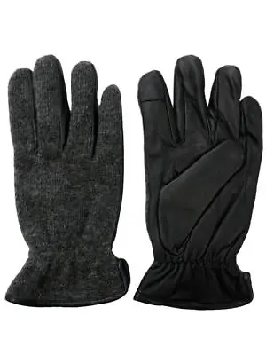 Dockers Intellitouch Mens Black Leather & Wool Text & Tech Touchscreen Gloves • $27.99
