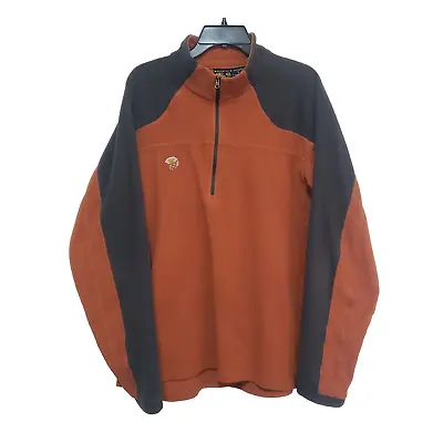 Mountain Hardwear Jacket Mens XL Orange Gray Fleece 1/4 Zip Polartec Lightweight • $39.99