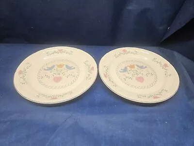 Vintage 1990 Newcor Stoneware  Keepsake  Set/2 Dinner Plates  • $14.99