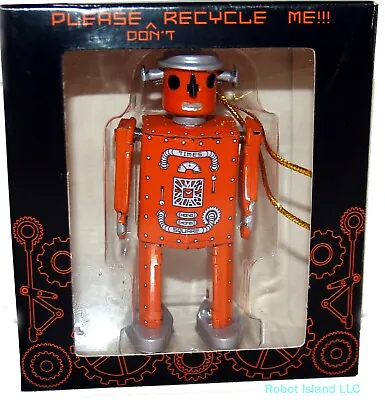 ATOMIC ROBOT MAN Christmas Ornament Tin Toy Collectible Retro Space - SALE! • $14.95