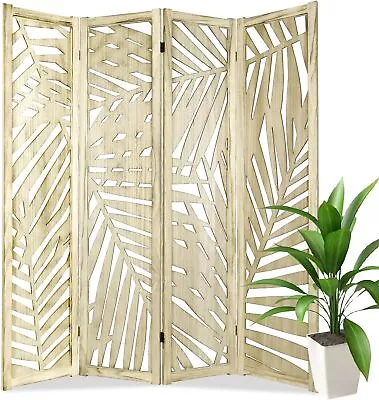 4 Panel Cutout Room Divider Fully Assembled 5.6Ft Wooden Room Divider And Fold S • $126.49