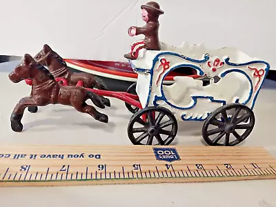 Vintage Cast Iron Horse Drawn Circus Wagon • $63