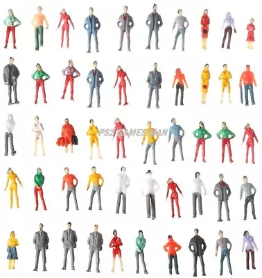 50 X Multi Coloured People / Figures For Model Railway Layouts  OO / HO Scale • £4.90