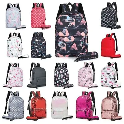 £11.85 • Buy Boys Girls Retro Backpack Rucksack School College Travel Laptop Canvas Bag UK