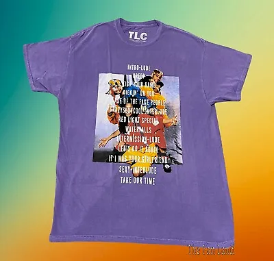 New TLC No Waterfall Track List Purple 1995 Vintage Throwback Mens T-shirt • $22.95