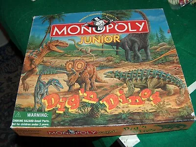 1998 Monopoly Jr Dig'n Dinos Dinosaur Board Game  Junior DIG N COMPLETE • $7