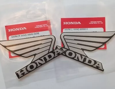 Honda Wings Decal GENUINE 80mm Black /Silver Tank Stickers L/R • £6.99