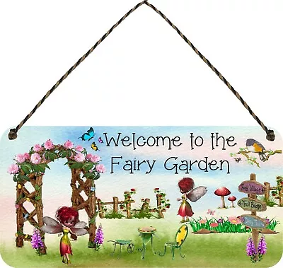 Welcome To The Fairy Garden Hanging Plaque Sign Garden Shed Summerhouse Gift Fae • £4.88