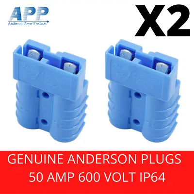 $11.65 • Buy 2 X Genuine Anderson APP SB50 Power Cable Plug Connector Blue 50A 6AWG 13.3mm²